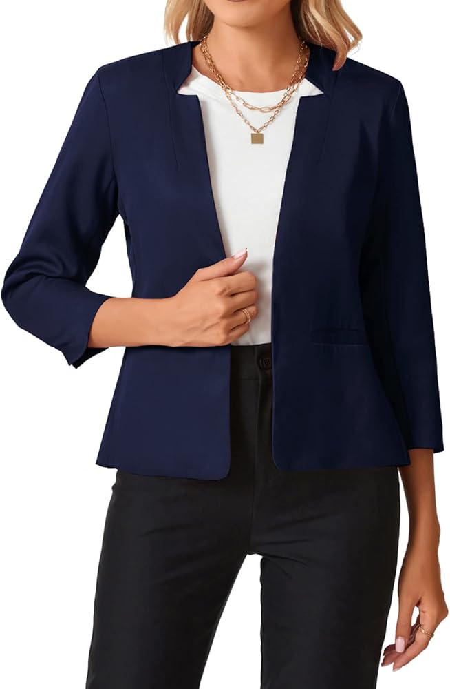 Discover Elegant Collarless Blazers for Ladies: Chic & Versatile Office Jackets