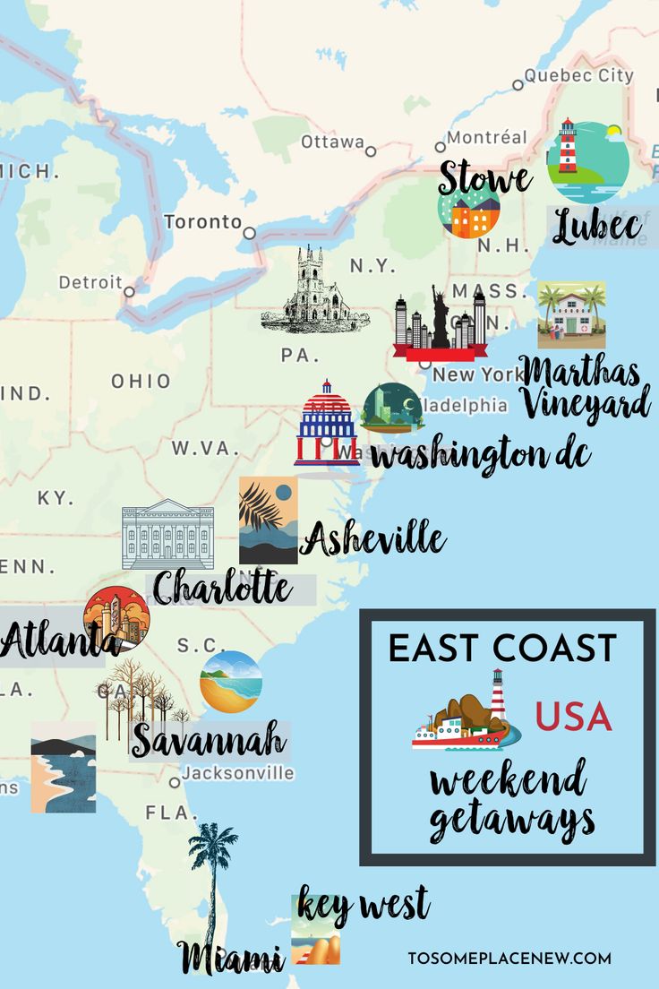 Explore the Best East Coast Weekend Getaways: Beaches, Cities, and More
