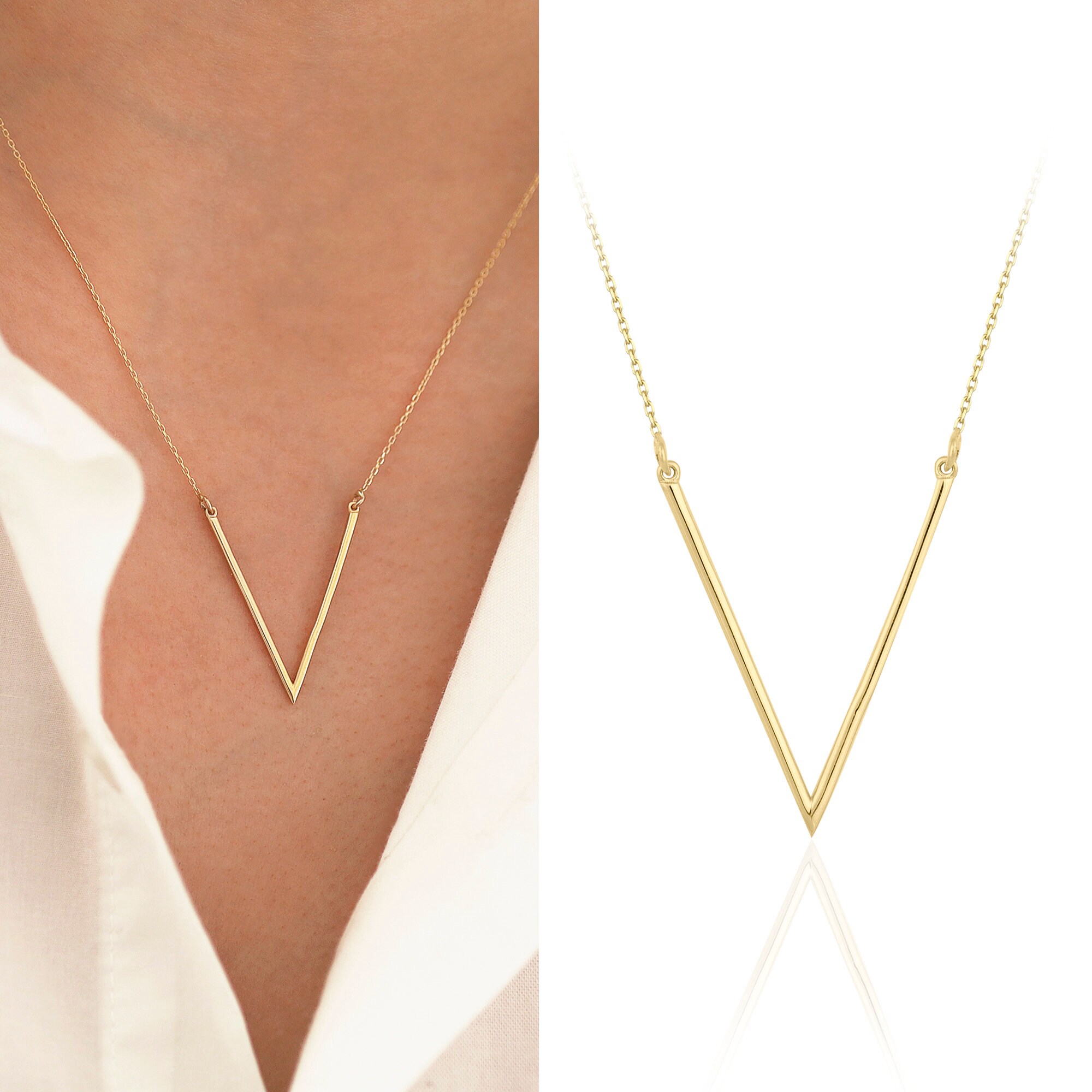 Chevron Necklace Collection: Elegant V-Shaped Pendants for Modern Style
