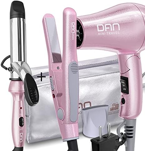 ProTraveller Hair Dryer and Straightener Travel Set: Universal Voltage for Global Use