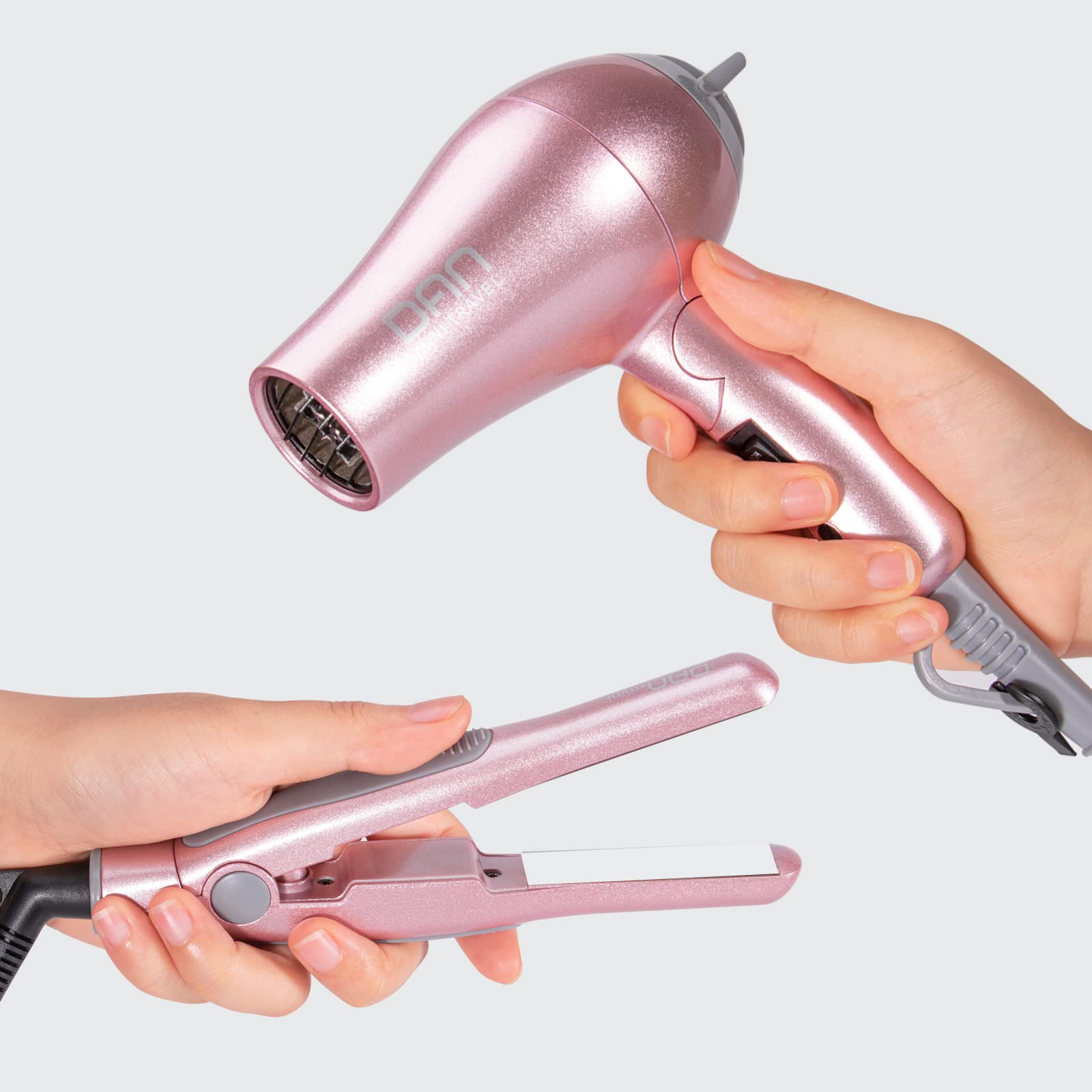 ProTraveller Hair Dryer and Straightener Travel Set: Universal Voltage for Global Use